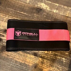Iron Bull Strength Black and Pink Lifting Belt